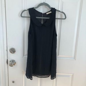 Black and silver  Peter Pan collar sleeveless top size S